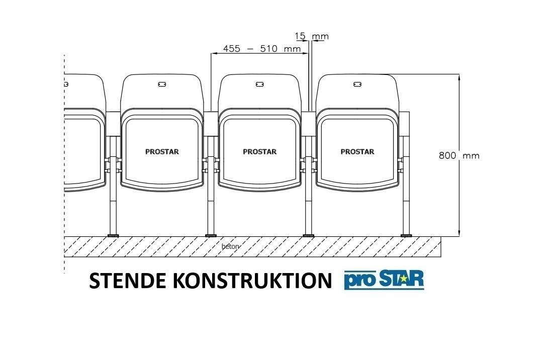 Fällbar läktarstol Olimp stende konstruktion prostar